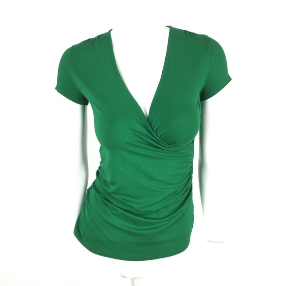 Boden Tops - Boden Size 6 Faux Wrap Top Green Stretch